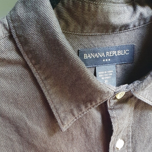BANANA REPUBLIC Button Down Dress Shirt Brown Men's Size XL - Picture 7 of 9